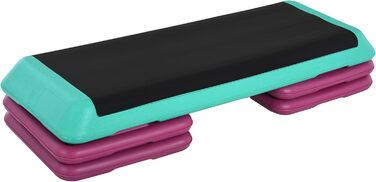 Степпер HOMCOM з регулюванням висоти, 3 сходинки, для дому, фітнесу, офісу, чорний+зелений+фіолетовий