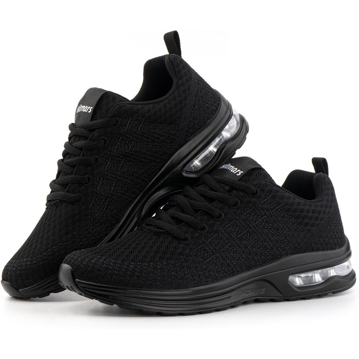 Жіночі кросівки для бігу Hitmars: спортивне взуття з повітряною подушкою, дихаюче, з неслизькою підошвою, легкі, для бігу по вулицях, для фітнесу, ходьби, розміри EU 36-42, чорний колір