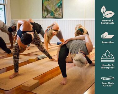 Килимок для йоги GURUS з корку, неслизький, товстий, для дому та фітнесу