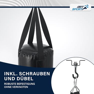 Боксерський мішок ArtSport® для дітей з рукавичками та бинтами - 8 кг, з кріпленням, від 6 років