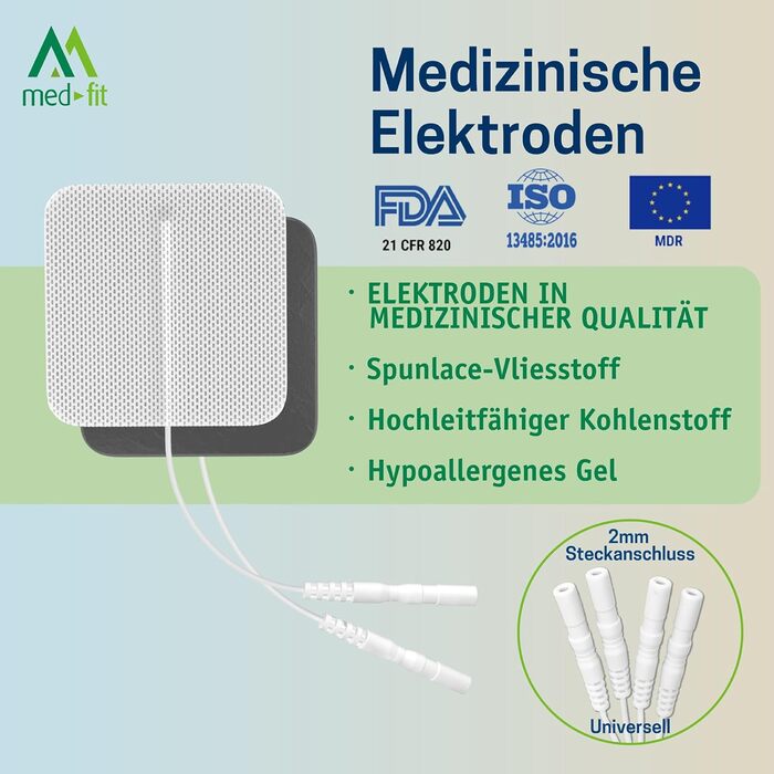 Med-Fit 3 TENS + EMS Апарат для електростимуляції м'язів та знеболення (2 канали) - медичний прилад IIa класу для лікування болю в спині, ішіасу, артрозу, шиї, плечей та нарощування м'язів