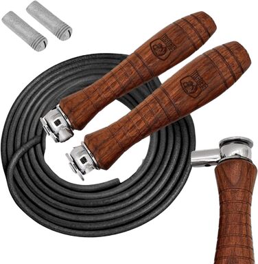 Стрибкова скакалка Senshi Japan з утяженими ручками, анти-втомні ручки, вагова скакалка для чоловіків, жінок та дітей, 600 г – ручки з палісандру