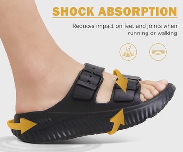 Жіночі сандалі KuaiLu для відновлення, спортивні слайдери з підтримкою склепіння стопи, ортопедичні, проти плоскостопості, чорні, 39 EU