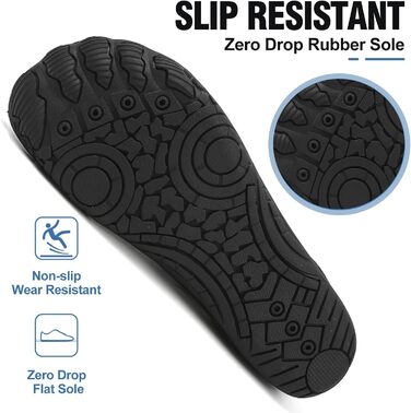 Чоловічі та жіночі аквашузи для плавання та відпочинку на пляжі, швидковисихаючі, з антиковзким покриттям, розмір 35-47, колір чорний