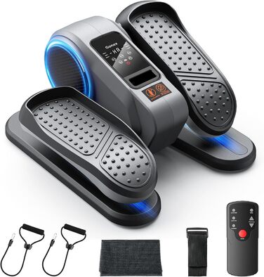 Еліптичний тренажер Gonex під стіл для літніх людей, електричний, з пульт дистанційного керування, 16 рівнів швидкості, ручний та автоматичний режими, сірий