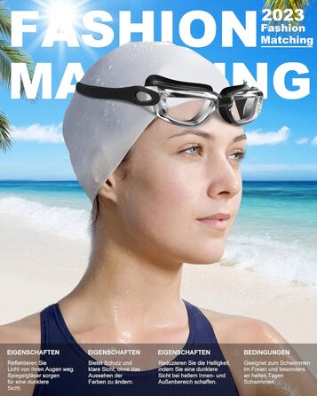 Окуляри для плавання Zerhunt: чоловічі, жіночі, дитячі. Антизапітніння, захист від УФ. Для дайвінгу та водного спорту. Підходять для дітей від 10 років. Прозорі.