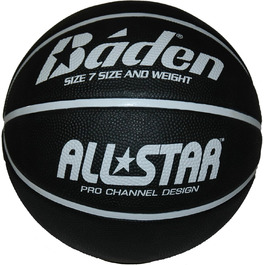 Баскетбольний м'яч Baden All Star Unisex, розмір 7, чорний/білий