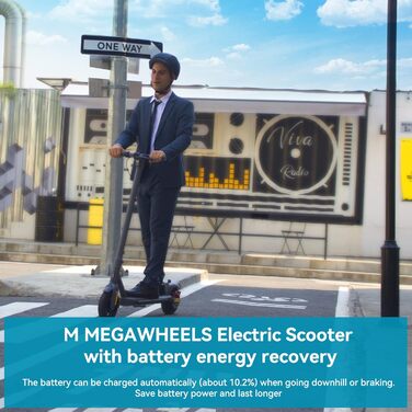 Електросамокат M MEGAWHEELS для дорослих, 30 км пробігу, 9-дюймові колеса, 350 Вт, до 120 кг, APP-керування, складаний