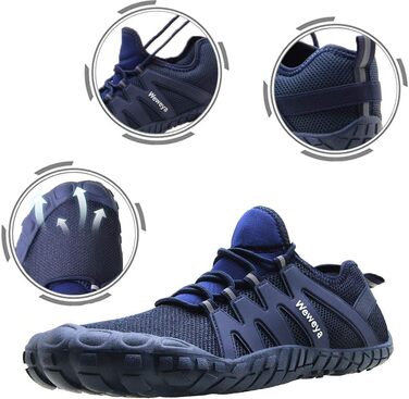 Жіночі кросівки для тренувань Weweya: мінімалістичні, для бігу по пересічній місцевості, широка передня частина, 42 EU, блакитні