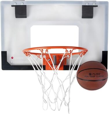 Дитячий баскетбольний кошик Pure2Improve Fun Hoop Classic для кімнати, міні-баскетбольний набір з м'ячем, кільцем, прозорою щиткою, кріпленням на двері