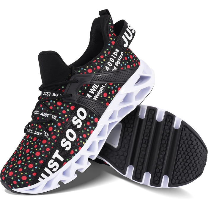 Чоловічі кросівки для бігу JSLEAP - дихаючі, легкі, спортивні, для тенісу та повсякденного носіння (43 EU, 1d кольорові точки)