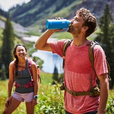 Термобутилка HYDRO FLASK 1180 мл з нержавіючої сталі, ізольована спортивна пляшка для води з герметичною кришкою Flex Cap, зручний ремінець, для спорту та подорожей, придатна для миття в посудомийній машині, широке горло, колір індиго