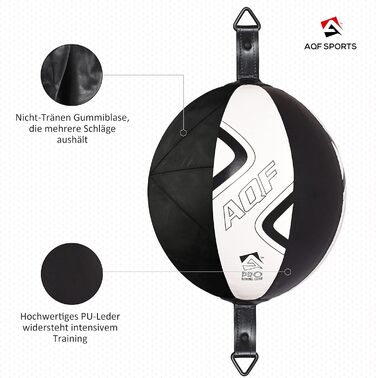 Набір боксерських мішок AQF: боксерський мішок, мішок-груша, шкіряний, для тренувань, професійний, чорно-білий