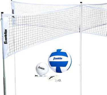Волейбольний набір Franklin Sports Quad-Volleyball 4-сітки з м'ячами, комплект для гри, лінії та розмітка