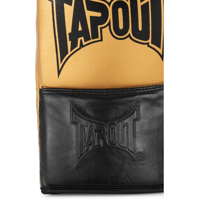 Боксерські рукавички Tapout LOCKHART зі шкіри, чорні/золоті, 10 унцій, 1 пара