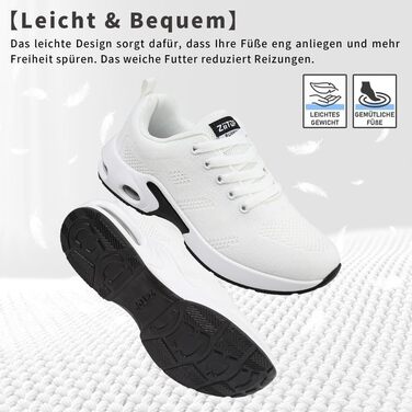 Жіночі кросівки для бігу та ходьби: дихаючі, з амортизацією, антиковзаючі, для залу та вулиці, білі, 37 EU