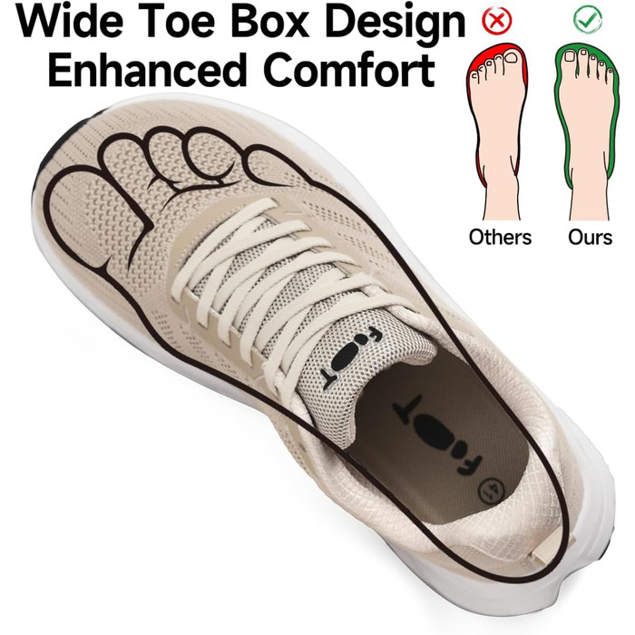 Кросівки для бігу широкі чоловічі/жіночі, зручні, дихаючі, спортивні, розмір 37-47, EU 43, бежеві