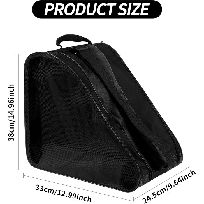 Чохол для роликових коліс, унісекс, з регульованим плечовим ременем, чорний. Підходить для жінок, чоловіків та дітей.