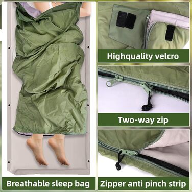 Легкий літній спальний мішок, 680г, 190 x 75 см, компактний, для кемпінгу