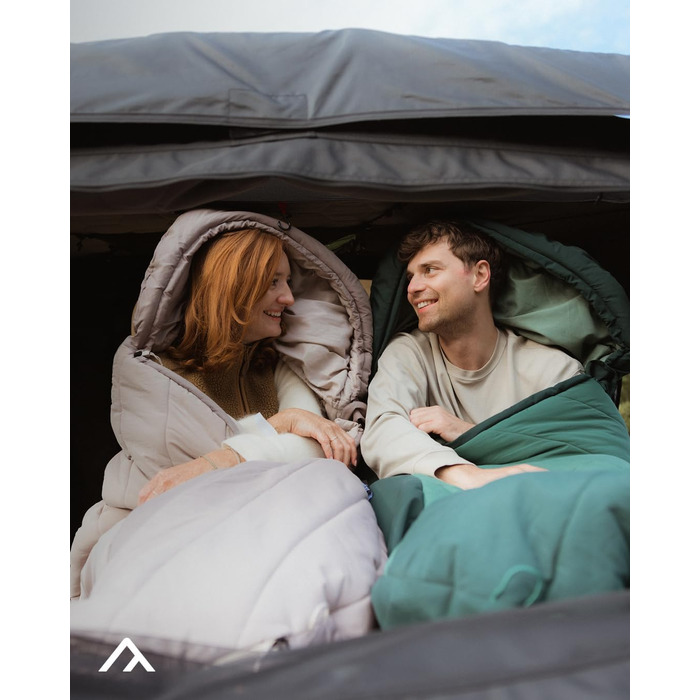 Спальний мішок Qeedo Buddy 8 Outdoor літній (8-25°C) 3 сезони, для дорослих та підлітків (до 200 см), компактний та легкий, поверхня Peach Skin (пісочний колір)