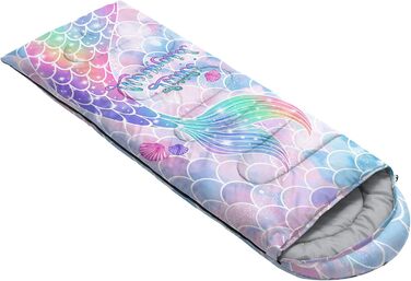 Спальний мішок HOSIMA з футболом для холодного клімату, дорослий, дитячий, водонепроникний, для кемпінгу, подорожей, полювання, компресійний мішок (Русалка-2)