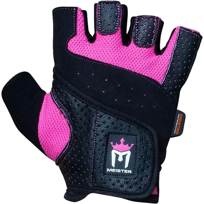 Жіночі вантажні рукавички Meister Fit Grip з Amara-шкірою, чорний/рожевий, розмір S