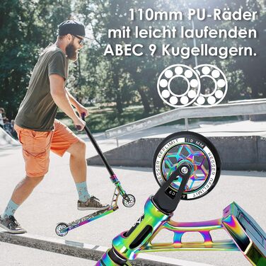 Трюковий самокат KESSER GT-Limit, 360° кермо, ABEC 9, 110 мм PU колеса, для дітей та дорослих