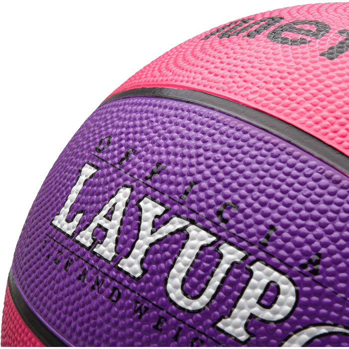 М'яч баскетбольний Meteor Layup Kinder Mini, розмір 7 (чоловічий), розмір 6 (жіночий), рожевий та фіолетовий - для дітей 4-8 років, ідеальний для тренувань