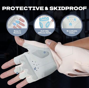 Фитнес рукавички COFIT для тренувань, з підтримкою зап'ястя, для жінок та чоловіків, для важкої атлетики, силових тренувань, бодібілдингу, рожевий/сірий, розмір S