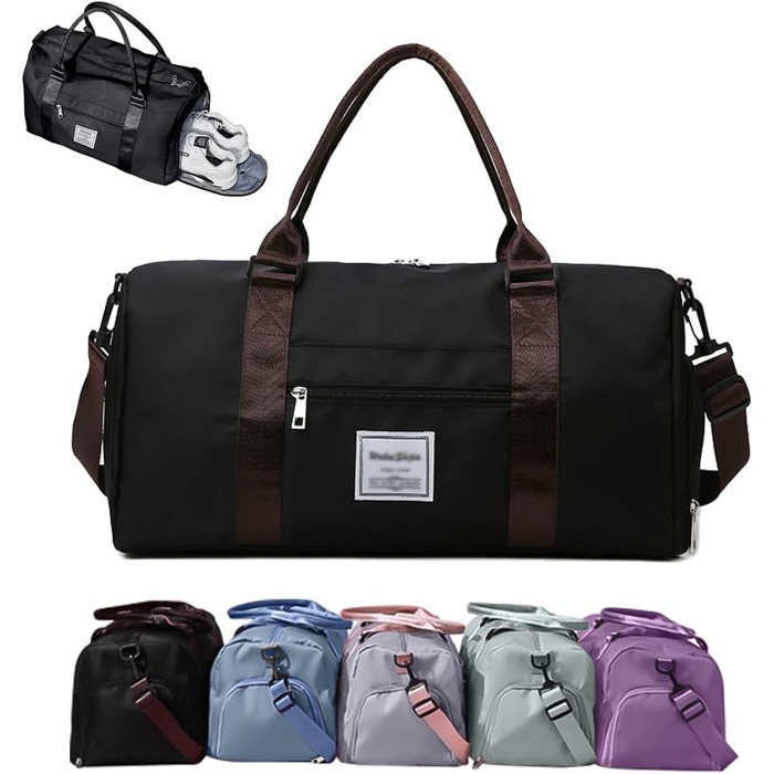 Спортивна сумка-рюкзак для подорожей, 29л, чорна: водонепроникна, з відділенням для взуття та мокрих речей