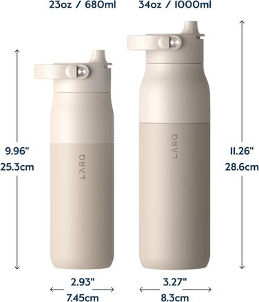 Термобутилка LARQ Swig Top 680 мл, ізольована нержавіюча сталь, широкий отвір, BPA-free, для води, спорту і подорожей, чорна обсидіанова