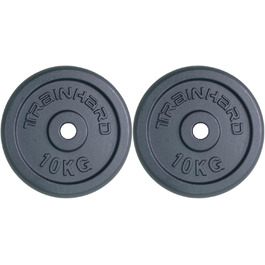 Набір млинців для штанги Train Hard, чавунні, 2×10 кг, отвір 30/31 мм