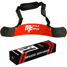 MuscleForge Біцепс-тренажер Arm Blaster, ізолятор для біцепса та м'язів рук, біцепс-бластер для бодібілдингу та силових тренувань, червоний
