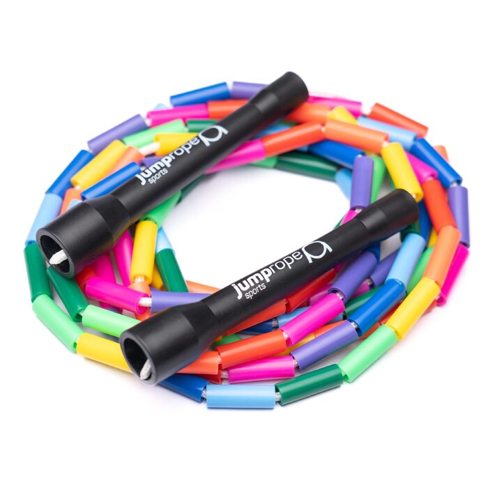 Професійна скакалка для змагань BEAD, регульована довжина 3.0м, райдужний колір