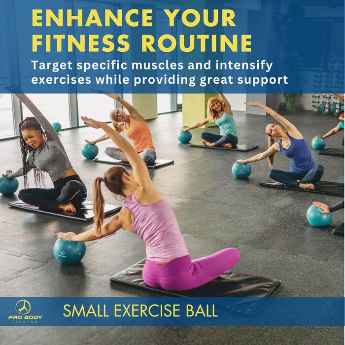 М'яч ProBody Pilates Ball 22,9 см — міні гімнастичний м'яч для йоги, пілатесу, фітнесу, стабілізації, пресу, реабілітації, домашніх тренувань