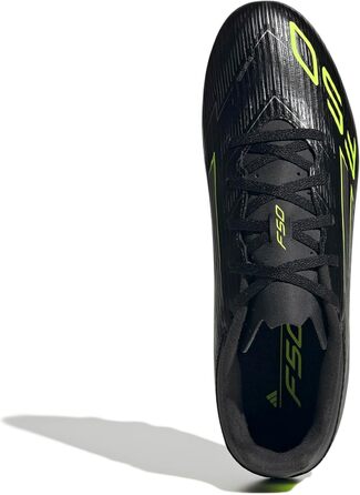 Футбольні бутси Adidas F50 Club для твердого/багатоповерххового поля, 36 2/3 EU, чорний/металік/лимонний, унісекс