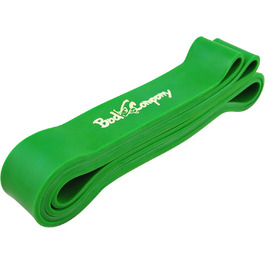 Фітнес-стрічка Bad Company Powerband зелена, середньої-жорсткої опору, для силових тренувань, гімнастики та розтяжки, індивідуально або в наборі 6 шт.
