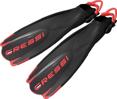 Ласти CRESSI Maui з EBS, довгі регульовані для плавання та снорклінгу, унісекс, чорні/червоні, L/XL (44-47 ЄС)