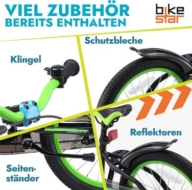 Дитячий велосипед BIKESTAR 18 дюймів для хлопчиків і дівчаток від 5 років Urban Jungle