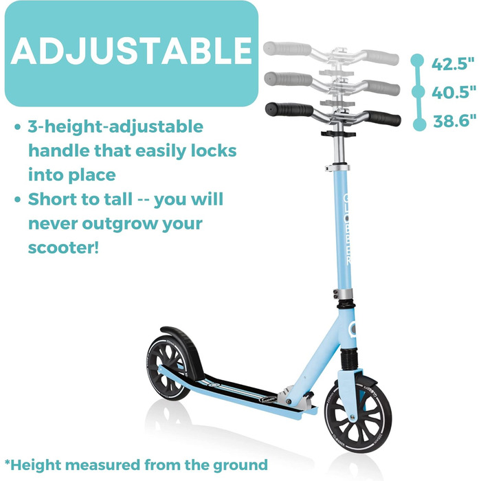 Дитячий самокат Globber NL 205 Folding з передньою підвіскою, складний, пастельно-блакитний