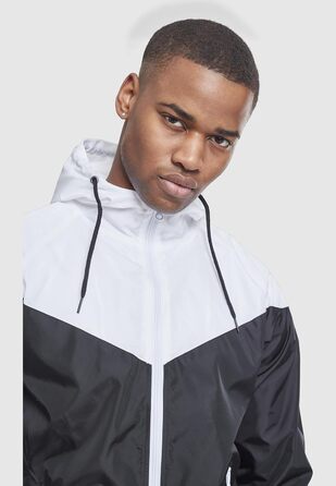 Чоловіча вітрівка Urban Classics Arrow Windrunner з капюшоном, демісезонна куртка з кольоровими блоками, 3XL, чорно-біла