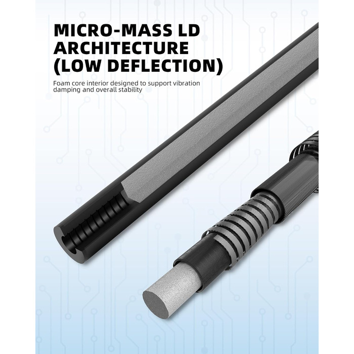 Карбоновий шафт для більярдного кия KONLLEN BlackShaft Radial 11.5 мм, Low Deflection, Pro-Taper, поміранчева накладка, з'єднання 3/8×8 або Uni-Loc, 74 см