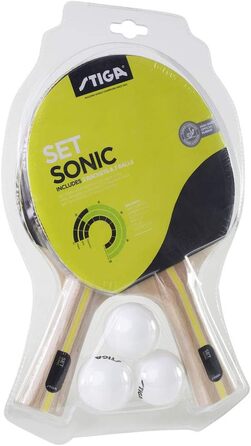 Набір для настільного тенісу STIGA Sonic: ракетка та м'ячі, червоний/чорний