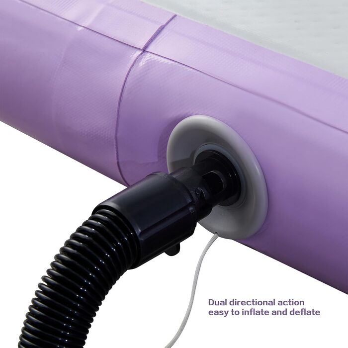 Гімнастичний килимок надувний Air Turn Track 3/4/5/6м, фіолетовий. Килимок для гімнастики, йоги, кемпінгу, тренувань вдома та на вулиці. Нековзний, водонепроникний.