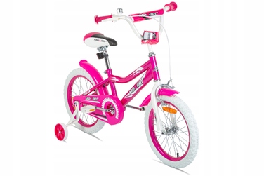 Дитячий велосипед Mexller BMX 16 дюймів, рожевий, для дівчинки, з кошиком