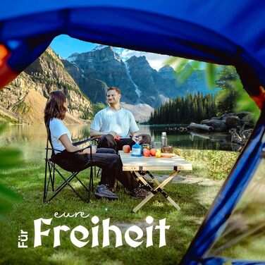 Намет туристичний Burgwerk Tunnelzelt для 3 осіб, водонепроникний, UV-захист 50+, міцний, для кемпінгу, сімейний, тунельний, синій