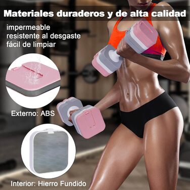 Регульовані гантелі 10 кг (2 x 5 кг), водонепроникні, компактні, легко регулюються, для тренувань вдома, змішані кольори