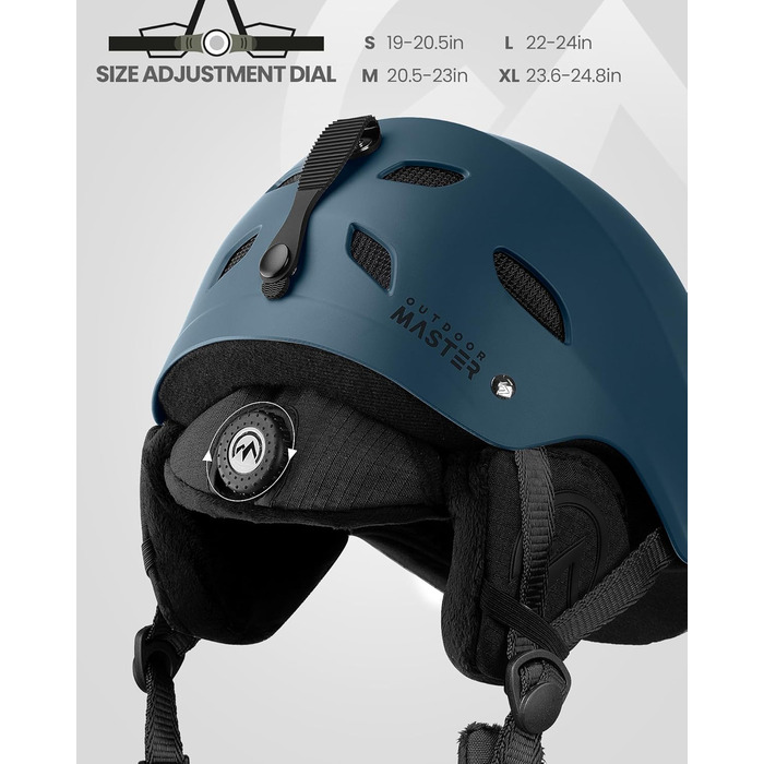 Набір для сноубордингу та лижного спорту Outdooraster: шолом та маска (темно-синій, M)