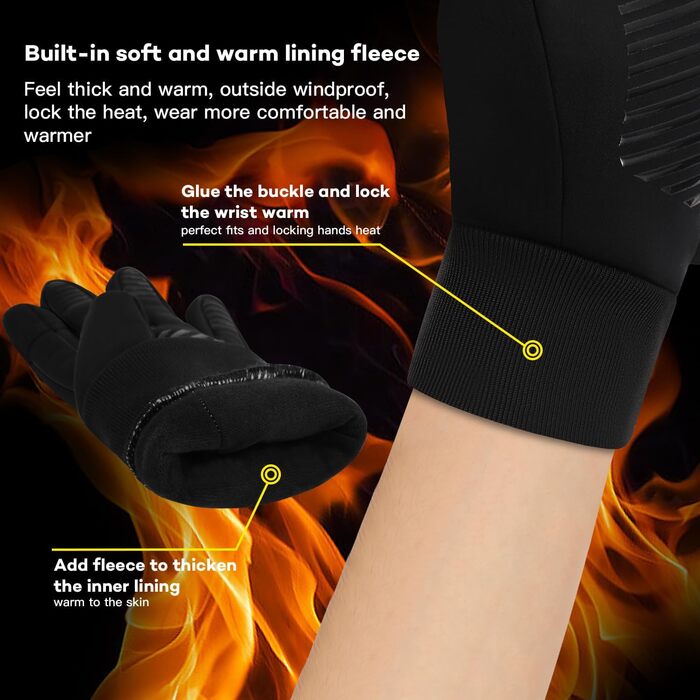 Водонепроникні зимові рукавички KynciLOR для чоловіків та жінок, рукавички для мотоцикла, гірськолижного спорту, бігу, з сенсорним екраном, неслизьке силіконове покриття, теплі рукавички, зелені