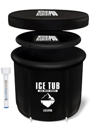 Тонна для криотерапії Eisbaden для спортсменів, портативна ванна для льоду (чорна)